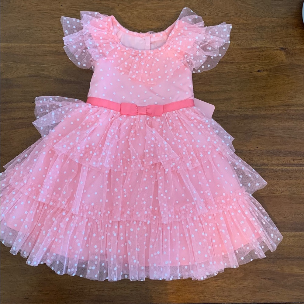 Jobs Michelle Pink Polka Dot Dress Formal